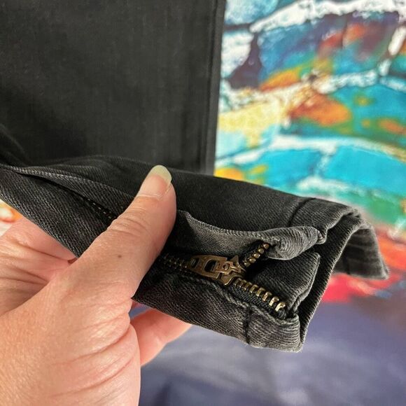 Pistola Black Denim Skinny Jeans Size 28 Stretch Zipper Ankles - Picture 4 of 7